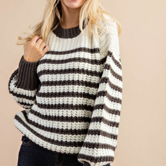 Sweetbb Sweaters - New Amber Striped Sweater